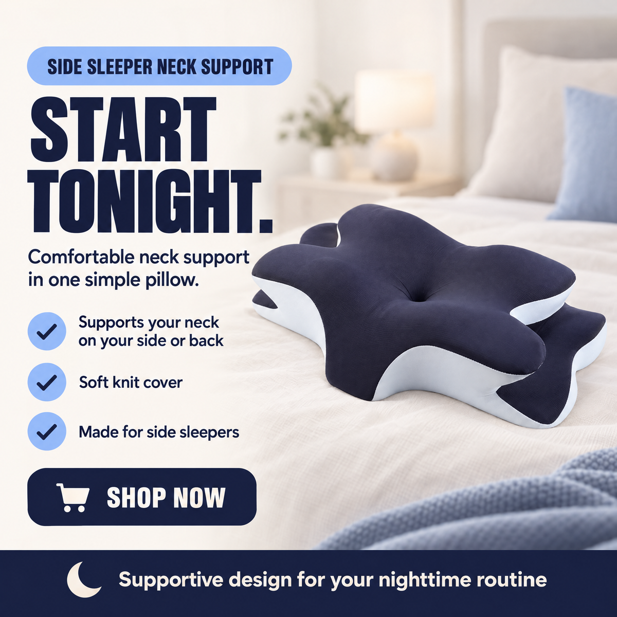 napesleep cervical pillow for side sleepers, start tonight